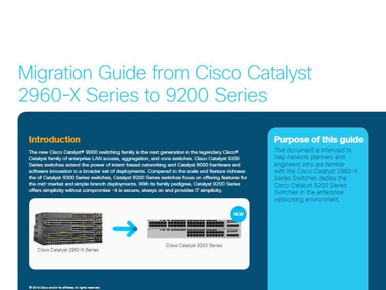Migration From Cisco C2960x To C9200 Series