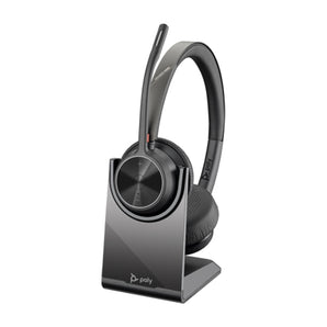 Poly Voyager 4320 UC Stereo Bluetooth Headset with BT700 USB-A Adapter and Charging Stand