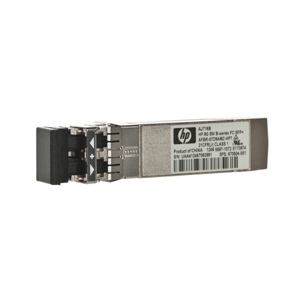 HPE AJ716B 8Gb Shortwave B-series Fibre Channel 1 Pack SFP+ Transceiver